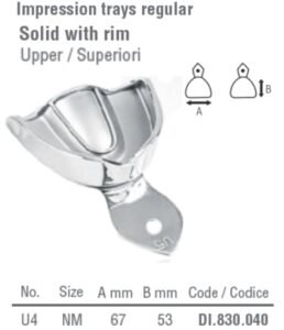 Impression tray regular USA model solid upper fig. 4, size S — Impression dental instrument by Falcon Medical