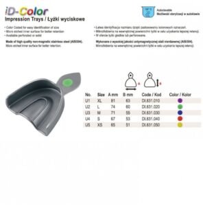 ID-Color Impression tray regular USA model solid upper fig. 5, size XS — Impression dental instrument by Falcon Medical