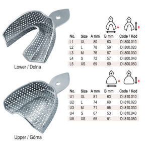 Impression trays regular USA model perforated set of 10