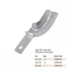 Impression tray partial without rim upper left / lower right fig. L4S — Impression dental instrument by Falcon Medical