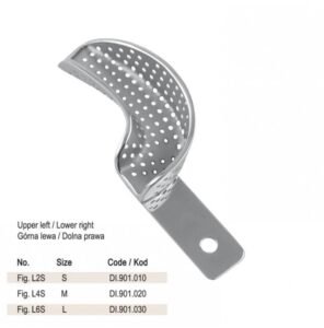 Impression tray partial with rim upper left / lower right fig. L4S — Impression dental instrument by Falcon Medical