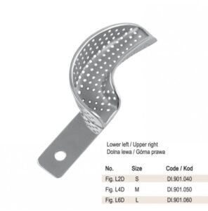 Impression tray partial with rim upper right / lower left fig. L6D — Impression dental instrument by Falcon Medical