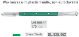 Wax knife Lessmann large plastic handle 175mm green