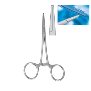 Elastomeric ligature placing forceps Falcon str. with groove 120mm