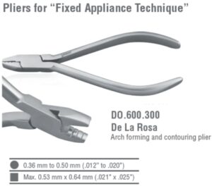 Pliers arch contouring De la Rosa grooved