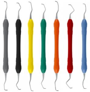 Easy-Color Curettes Gracey rigid de set of 7 (fig. 1/2 to fig. 13/14) — Periodontal dental instrument by Falcon Medical