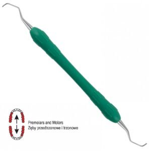 Easy-Color Curette Gracey standard de fig. 7/8 (Green) — Periodontal dental instrument by Falcon Medical