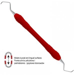 Easy-Color Curette Gracey standard de fig. 9/10 (Red) — Periodontal dental instrument by Falcon Medical