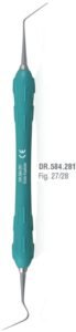 Easy-Color Endodontic explorer de fig. 27/28 (Turquoise) — Endodontics dental instrument by Falcon Medical