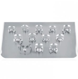 Rubber dam clamps kit of 12 with tray — Restorative dental instrument by Falcon Medical
