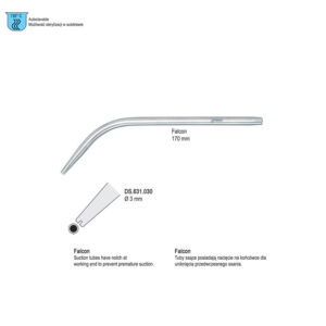 Tube suction Falcon ø 3.0mm (9 FG), 170mm