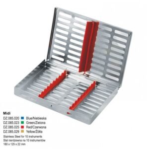 Cassette Tray with cover MIDI, red — Sterlization and Sundries dental instrument by Falcon Medical