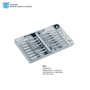 PETITE Cassette tray stainless steel for 7 instruments