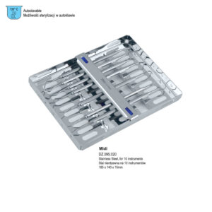 PETITE Cassette tray stainless steel for 10 instruments