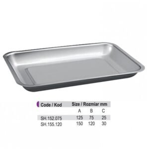 Tray stainless steel 150 x 120 x 30mm — Sterlization and Sundries dental instrument by Falcon Medical